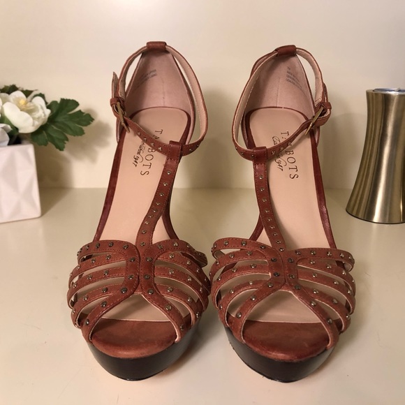 Talbots T Strap Studded High Heel Sandal - Picture 3 of 7